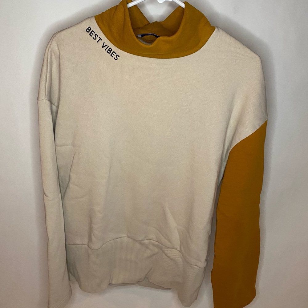 Zara Two-Tone Mock Neck Sweatshirt